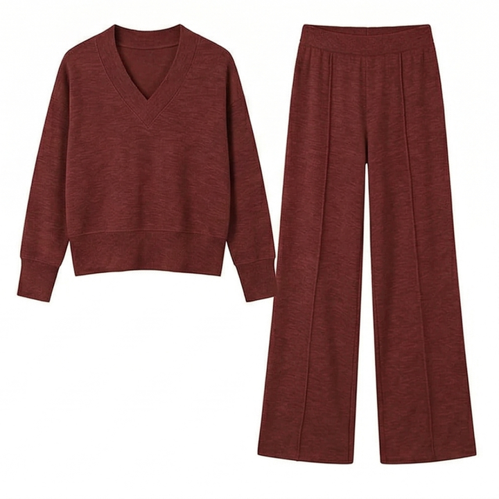 Lunessa – Women's Soft Knit Sweater and Wide Leg Pants Set