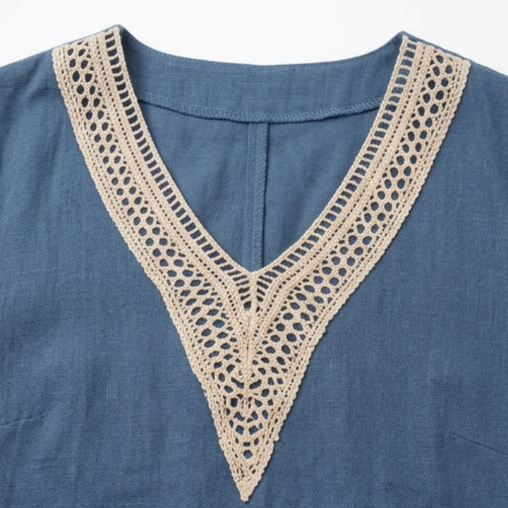 Linora™ – Crochet V-Neck Two-Piece Set