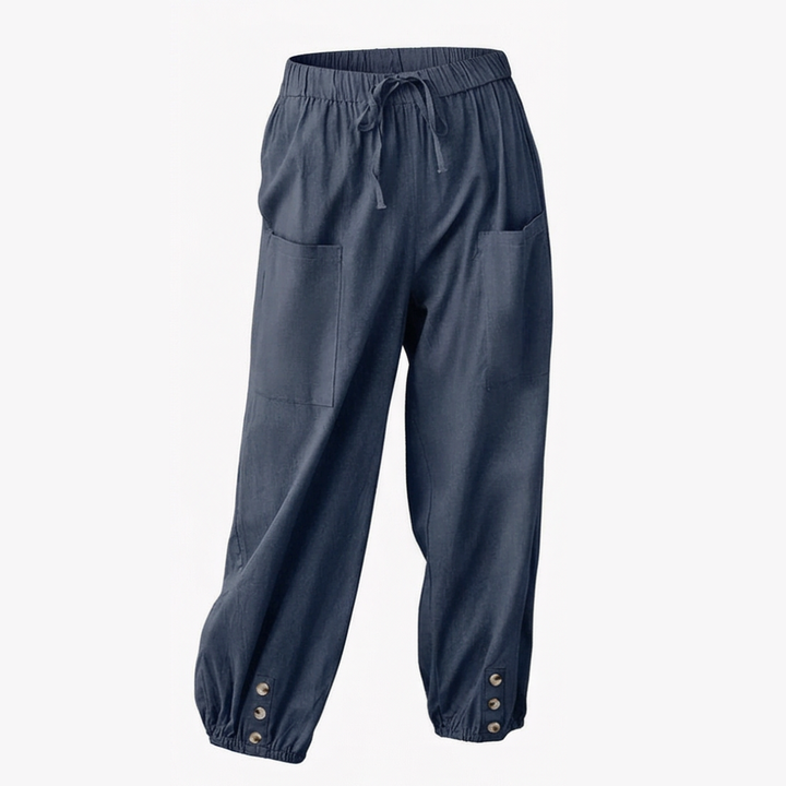 Brezia™ – Relaxed Fit Cotton Linen Capris