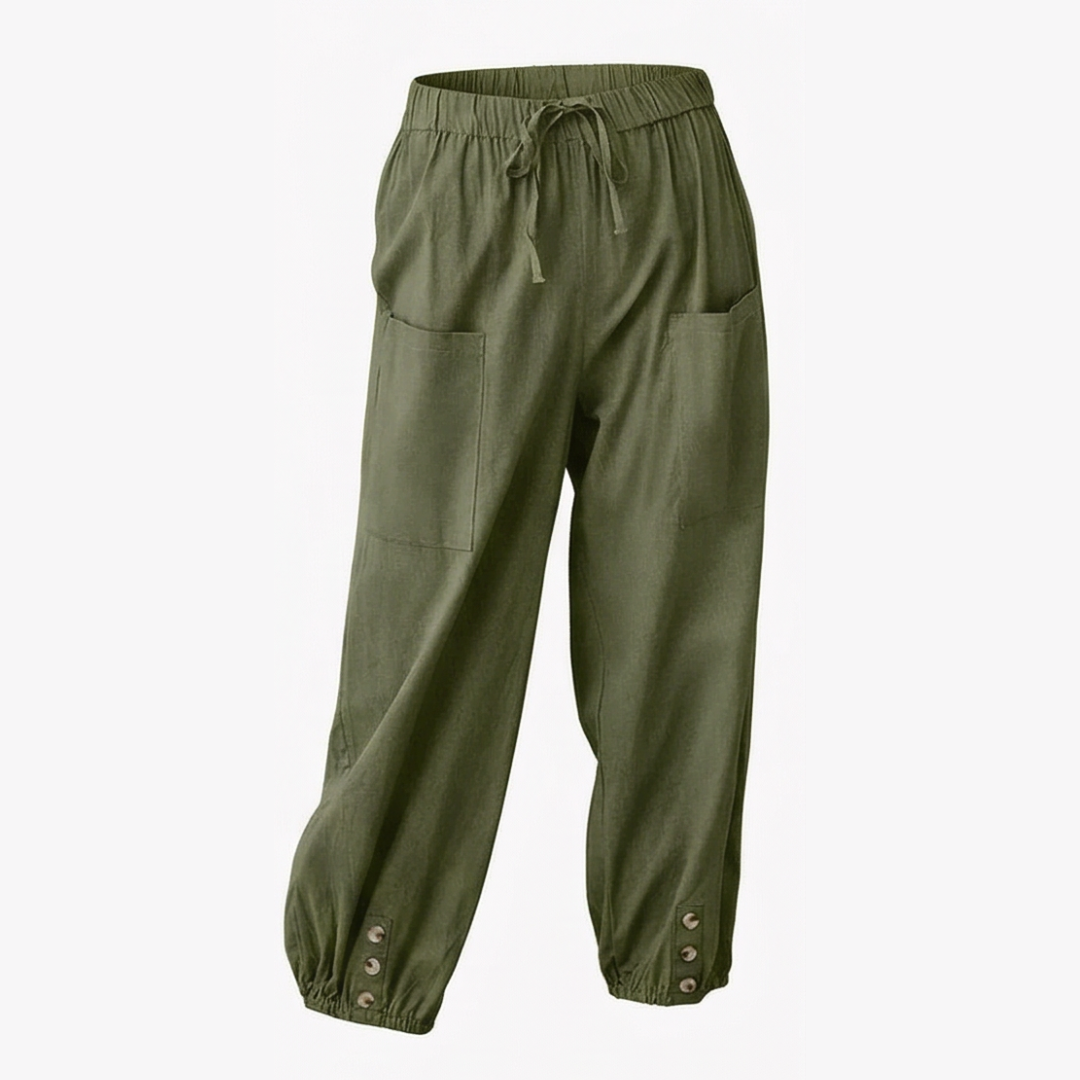 Brezia™ – Relaxed Fit Cotton Linen Capris