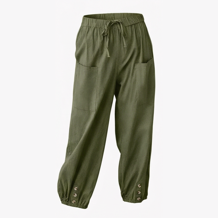 Brezia™ – Relaxed Fit Cotton Linen Capris