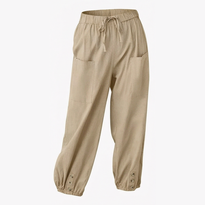 Brezia™ – Relaxed Fit Cotton Linen Capris