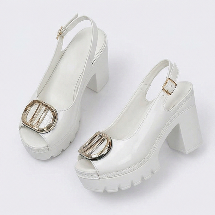 Floressa – Statement Buckle Platform Heeled Sandals