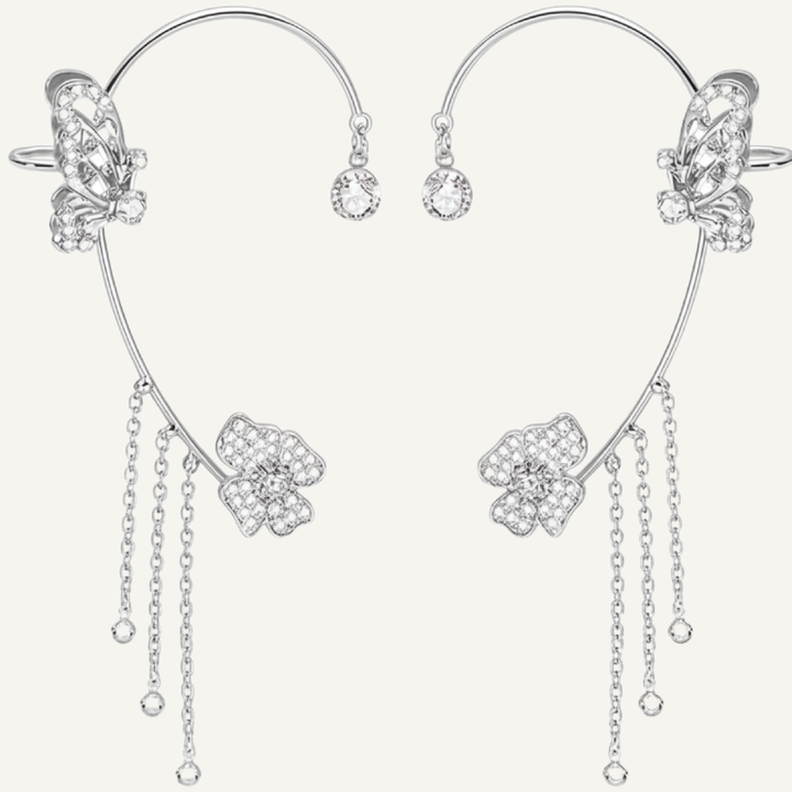 Bellara – Butterfly Ear Wrap with Flower Tassels