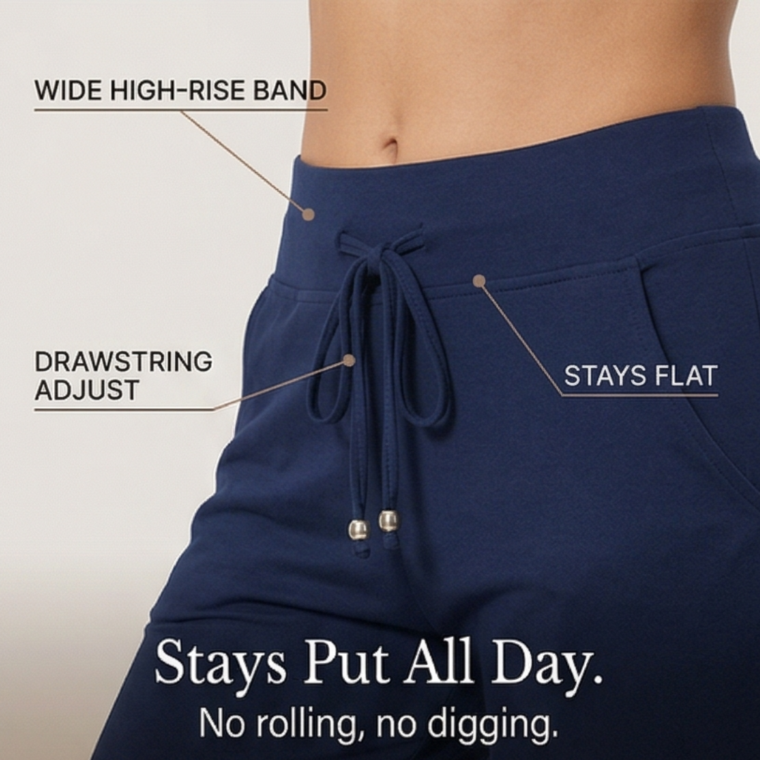 Lunara™ – Soft Cotton Drawstring Capri Joggers