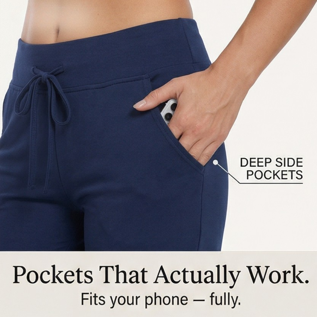 Lunara™ – Soft Cotton Drawstring Capri Joggers