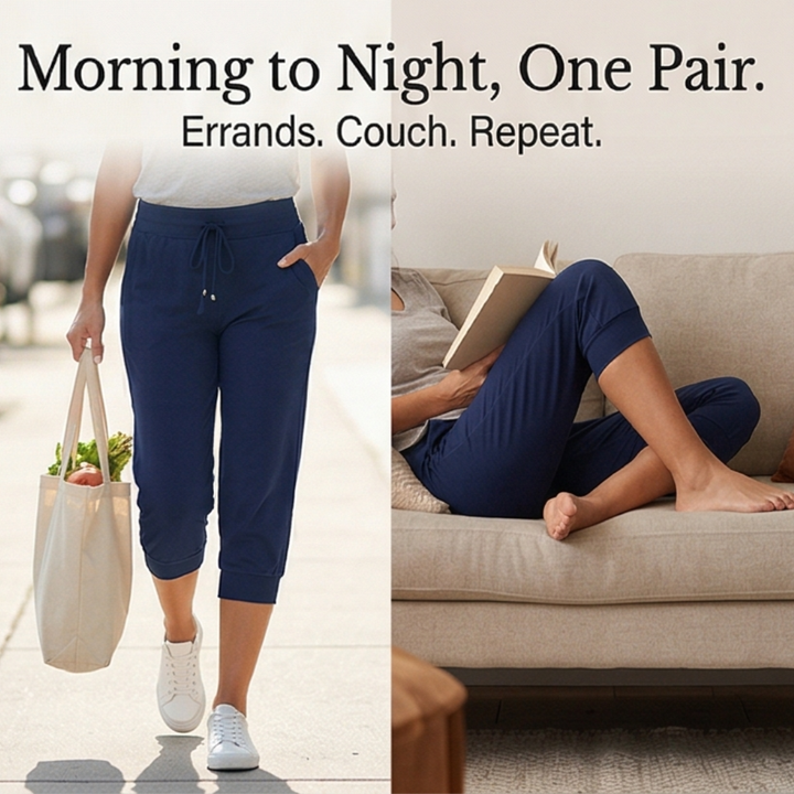 Lunara™ – Soft Cotton Drawstring Capri Joggers