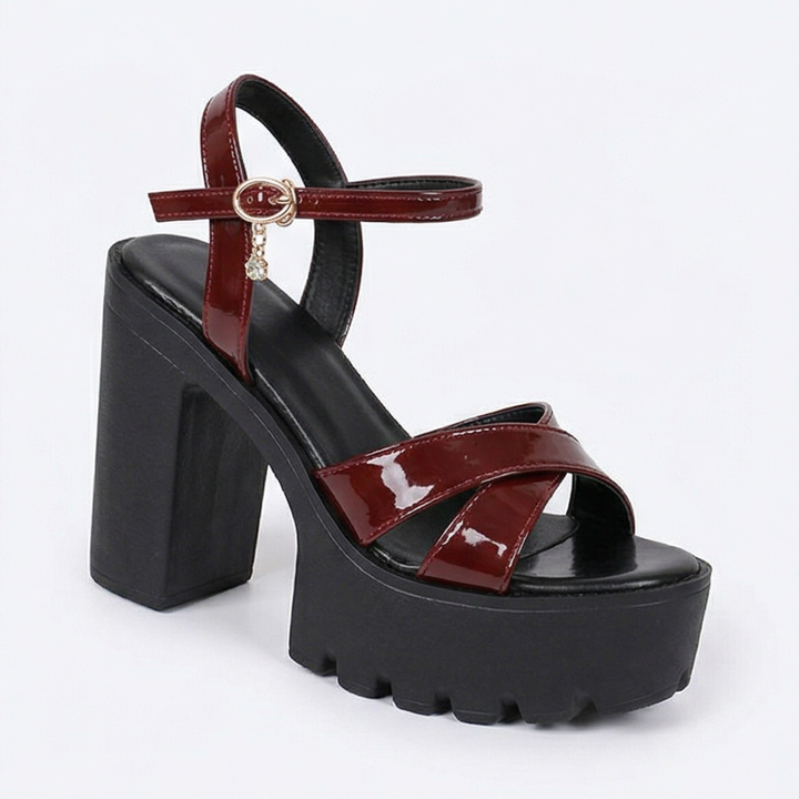 Elevana – Chunky Platform Ankle Strap Heels