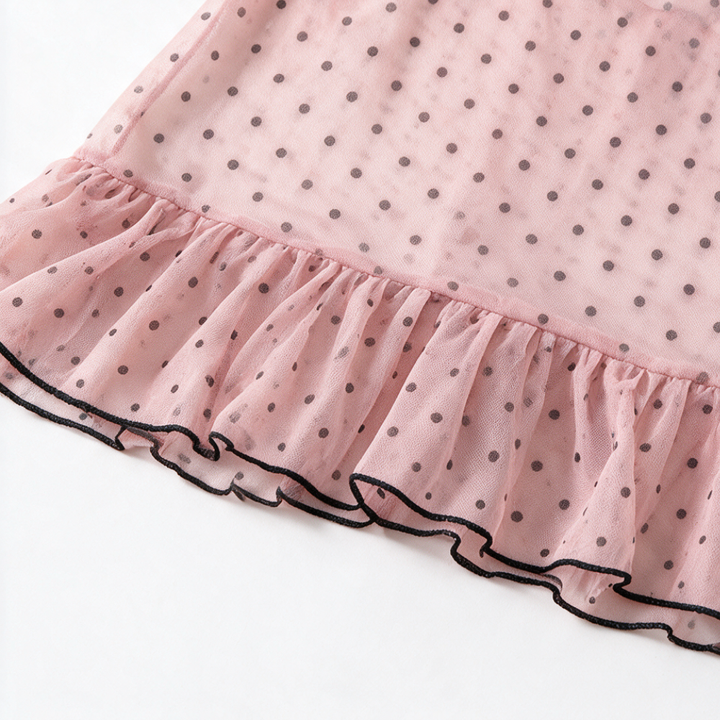 Dottessa – Polka Dot Sheer Suspender Nightdress Set