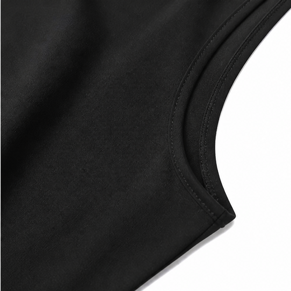 Vellora – Geometric Eyelet-Hem V-Neck Sleeveless Dress
