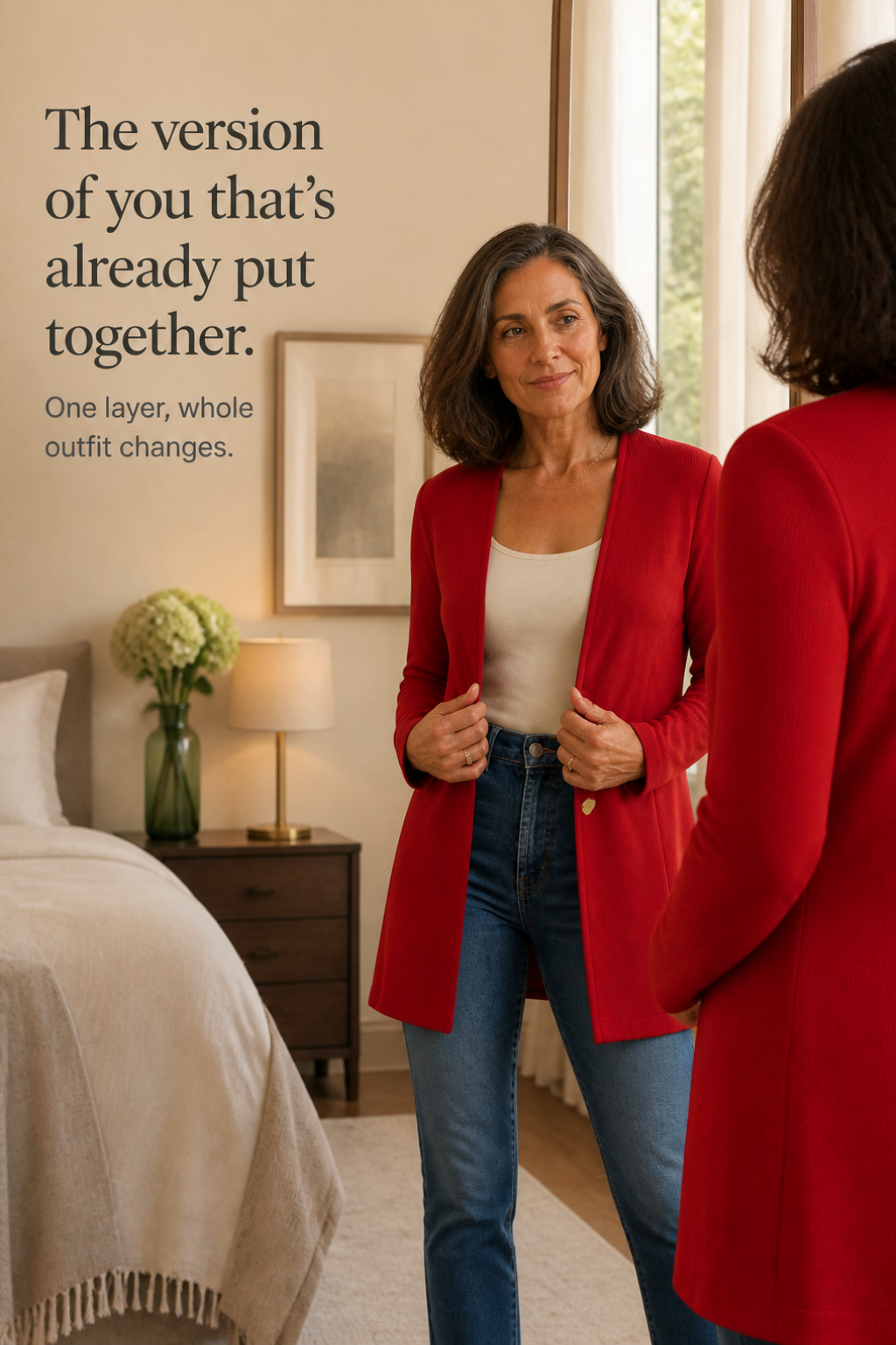 Linevalle – V-Neck Single-Button A-Line Blazer