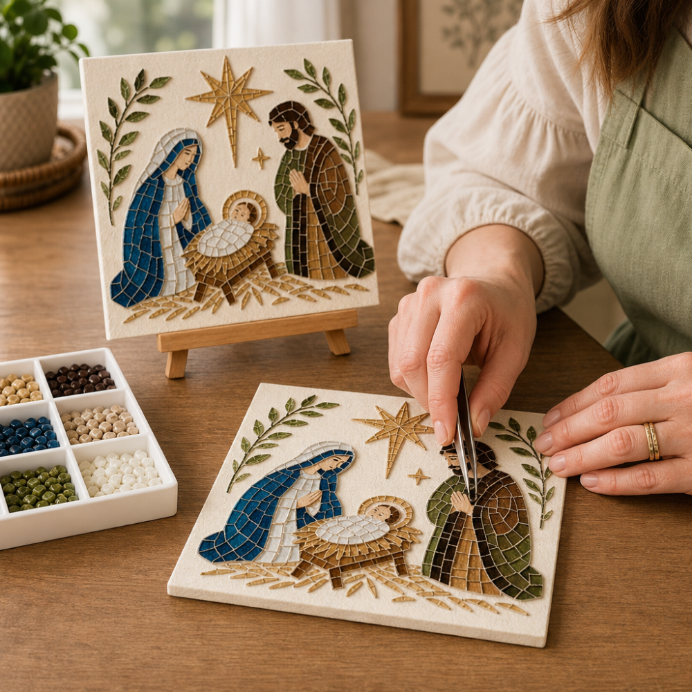 Silent Night Mosaic – Nativity Easel Mosaic Craft Kit