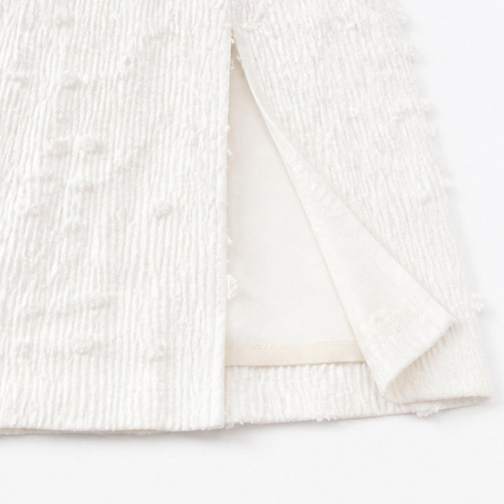 Aveline – Textured Square Neck Maxi Dress with Back Bow