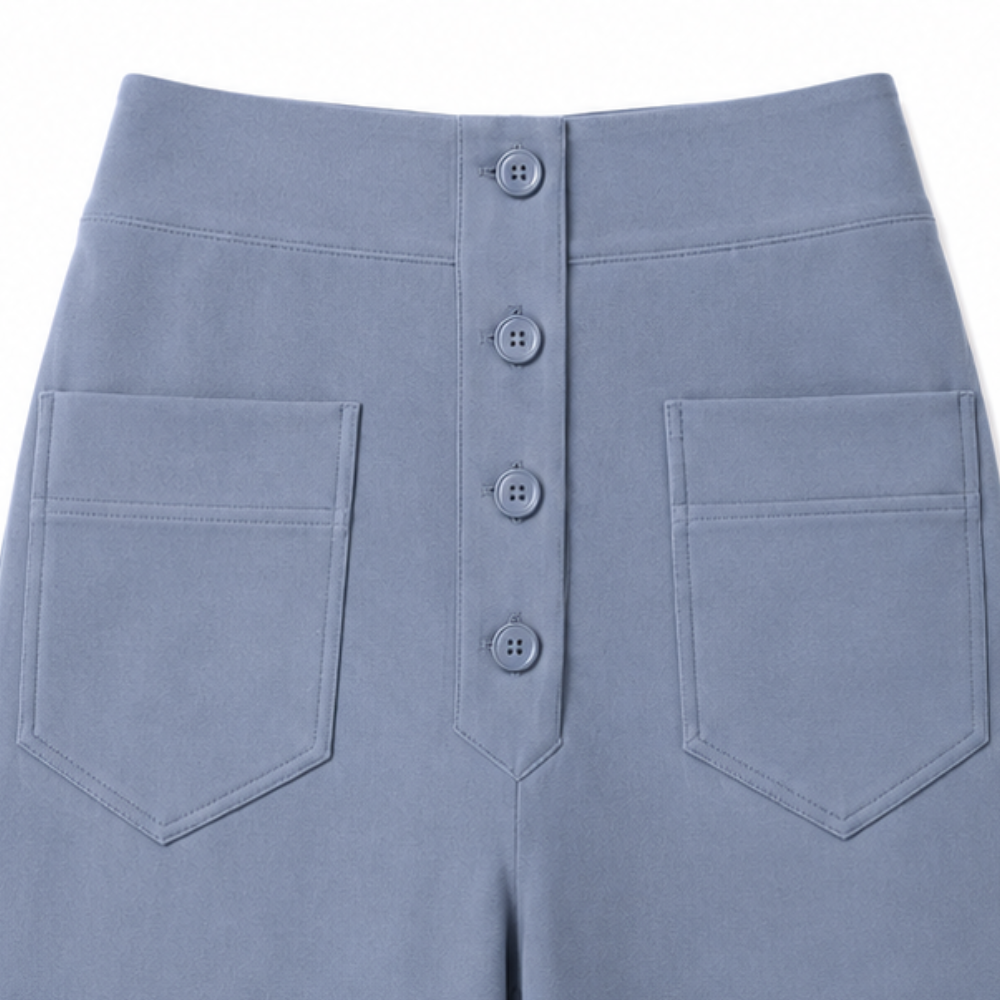 Reliefwear – High-Waist Faux-Button Stretch Pull-On Pants