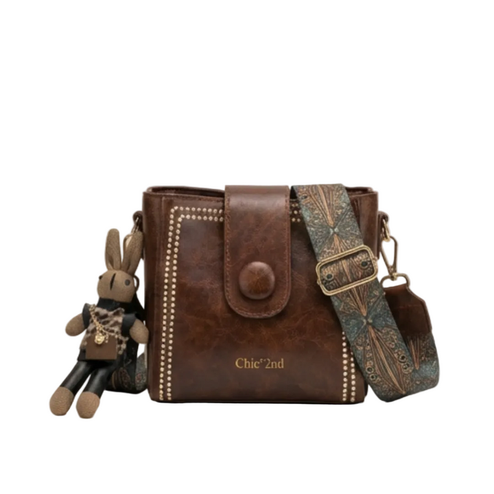 Trovata - Vintage crossbody bucket bag with artisan strap