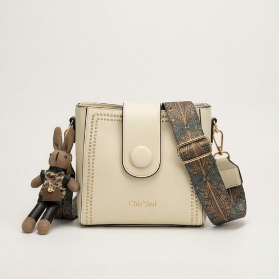 Trovata - Vintage crossbody bucket bag with artisan strap