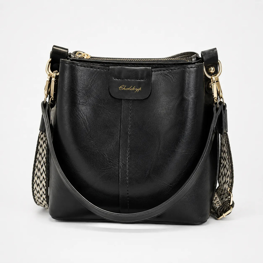Bellora – Vintage Bucket Shoulder Bag with Woven Strap