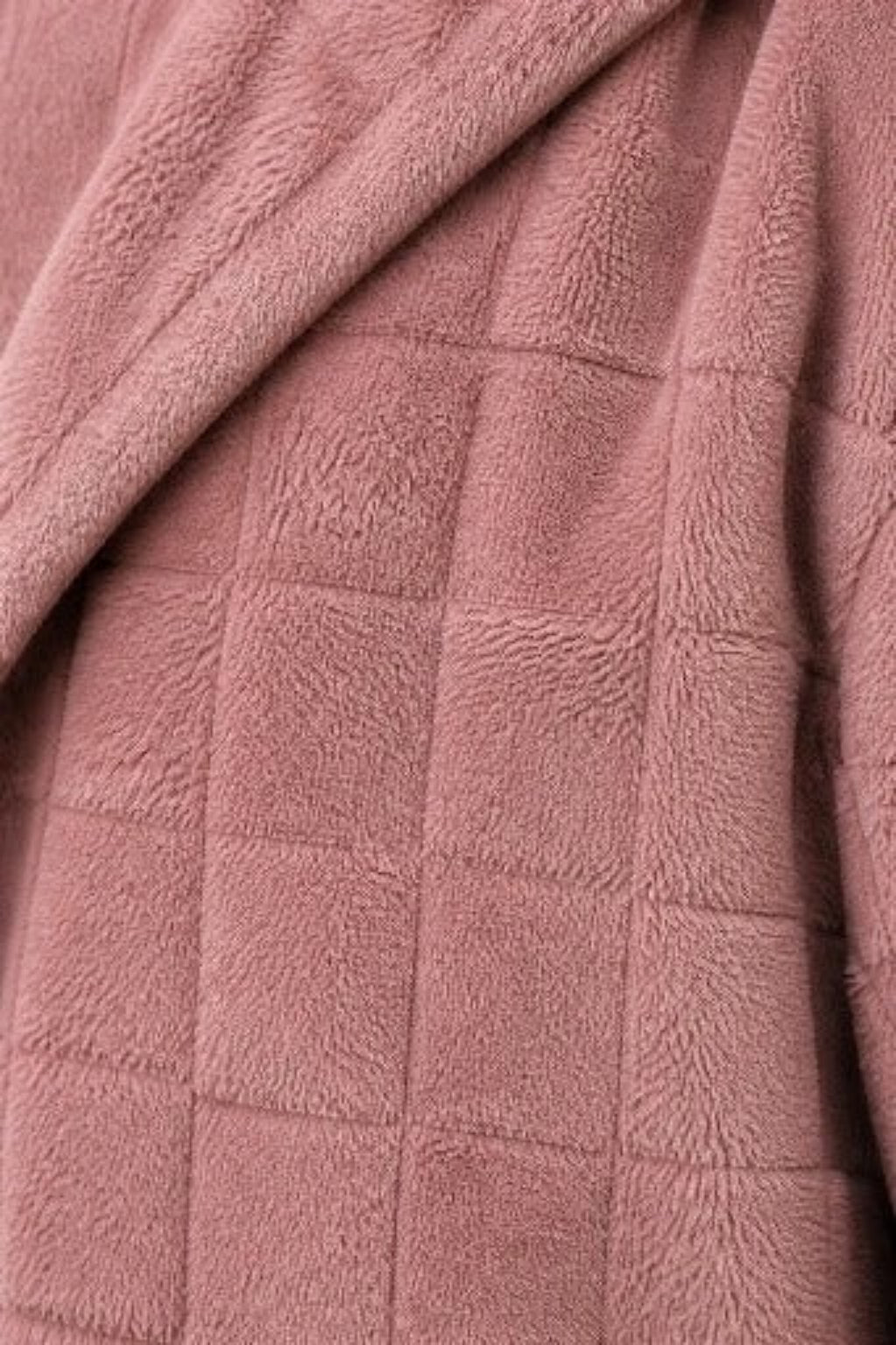 Plushden – Checkered Fuzzy Open-Front Cardigan