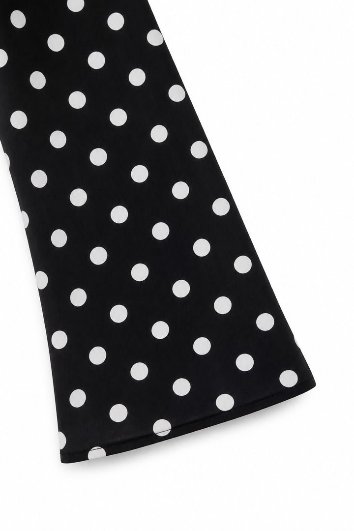 Wearbella – Polka Dot Lapel Long Sleeve Blouse