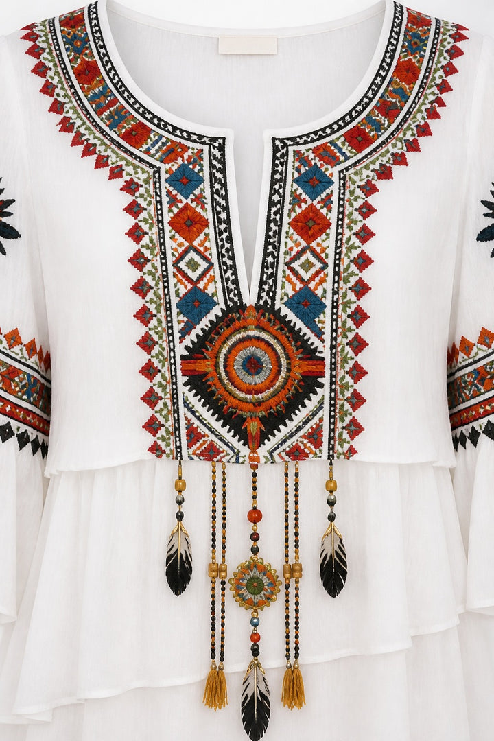 Wanderveil – Tiered Boho Print Maxi Dress