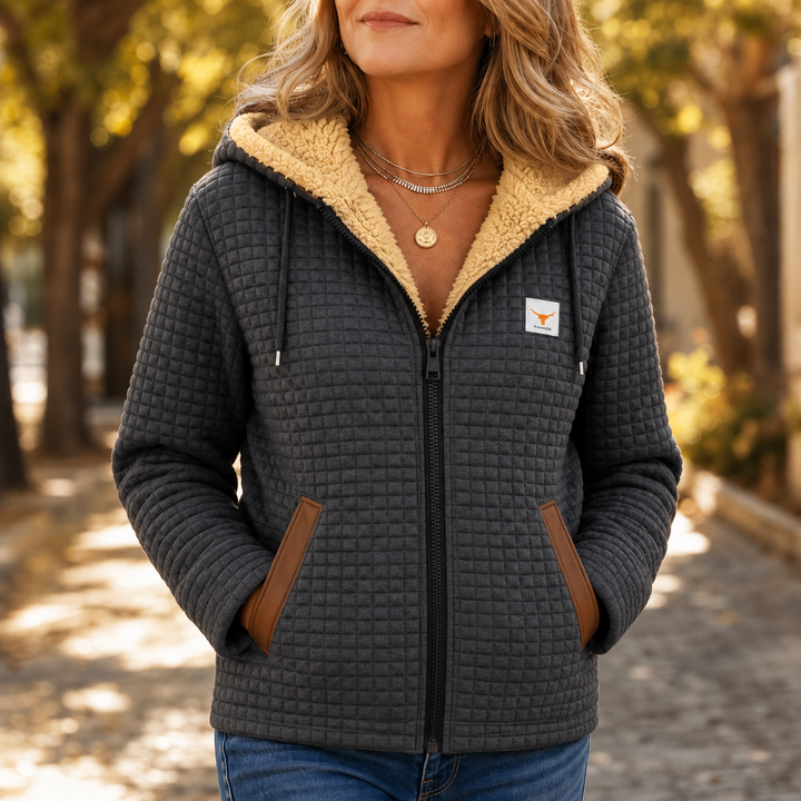 Hearthline – Waffle-Quilted Hooded Jacket
