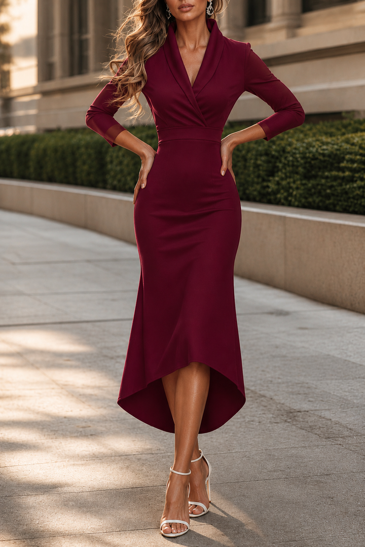 Skimline – Wrap-Front Stretch Satin Midi Dress
