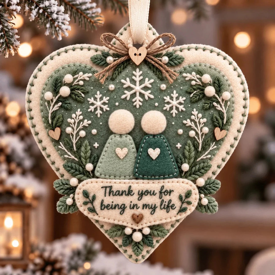 Heartfelt – Layered Felt "Thank You" Keepsake Ornament