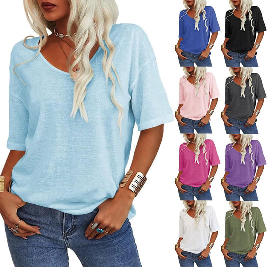 Easeen™ - Arm-Hiding V-Neck Tee for Everyday Ease (1+1 Free)
