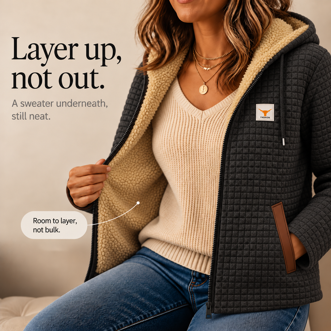 Hearthline – Waffle-Quilted Hooded Jacket