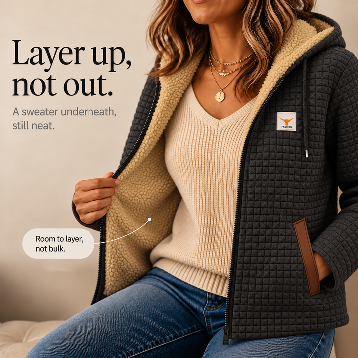 Hearthline – Waffle-Quilted Hooded Jacket