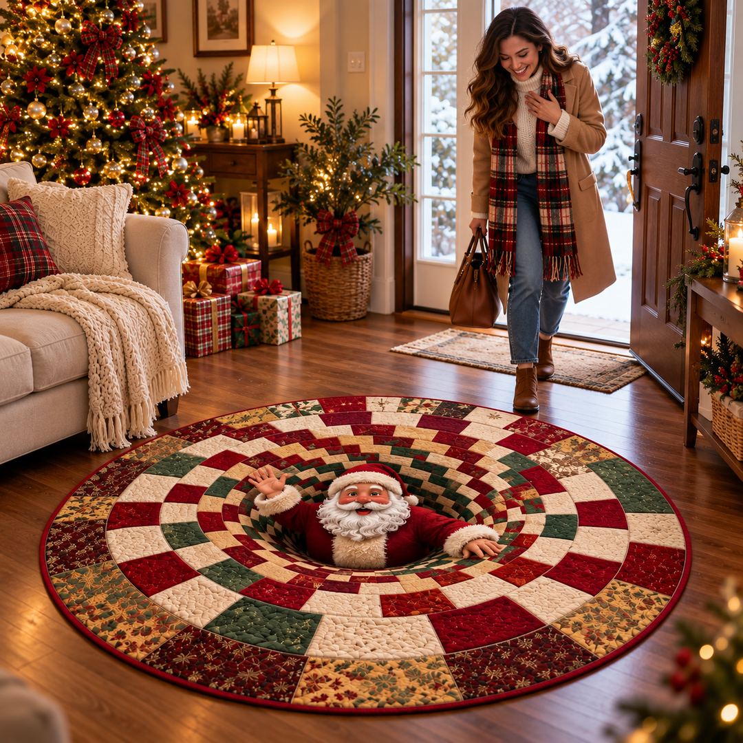 Merry Mirage – 3D Swirl Quilted Christmas Rug