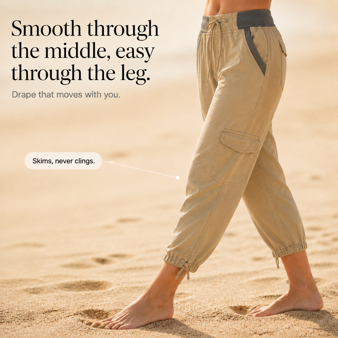 Easeline – High Waisted Elastic Cargo Capri Pants