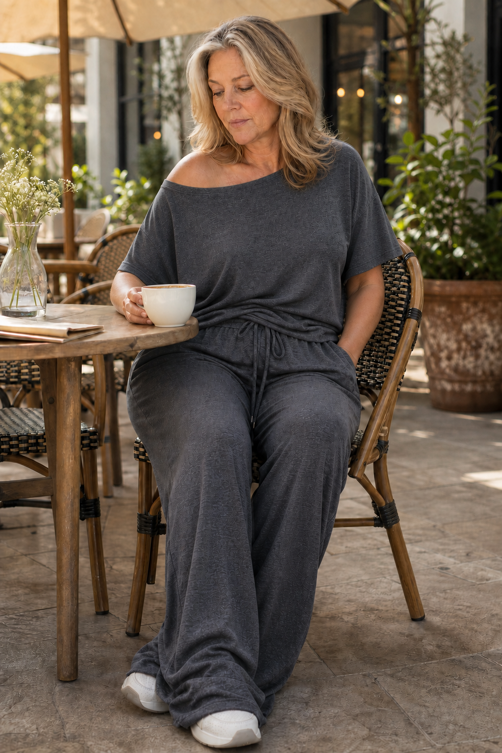 Wearbella – Off-Shoulder Wide-Leg Two-Piece Set