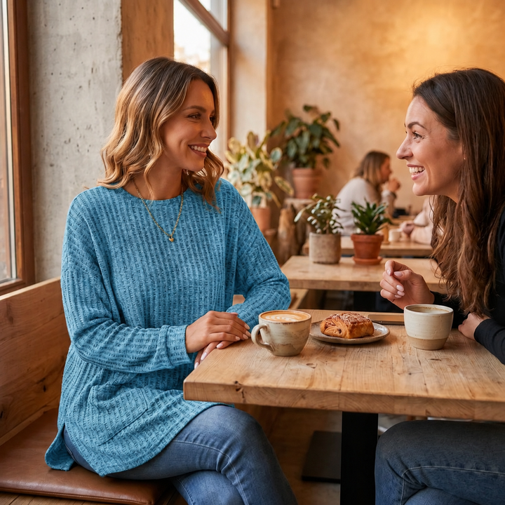 Wovelle – Waffle Knit Oversized Sweater