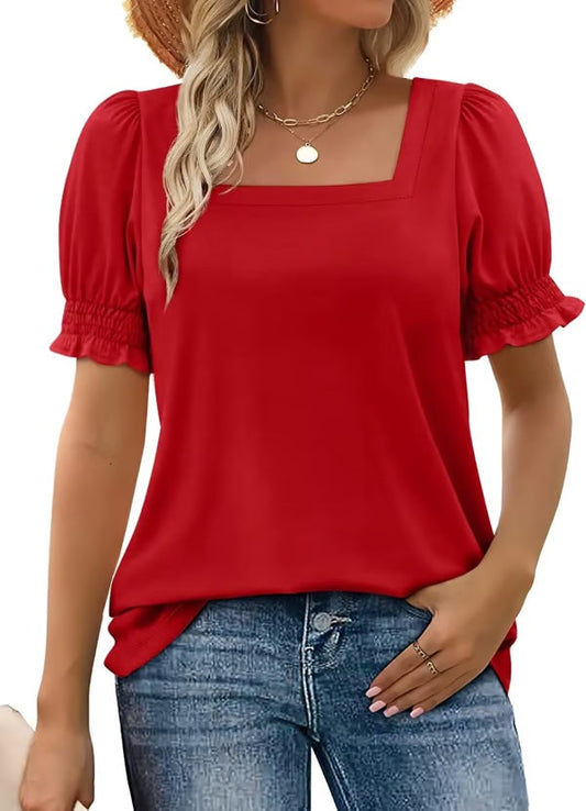 Easeen™ - Comfy, Covered & Square-Neck Top