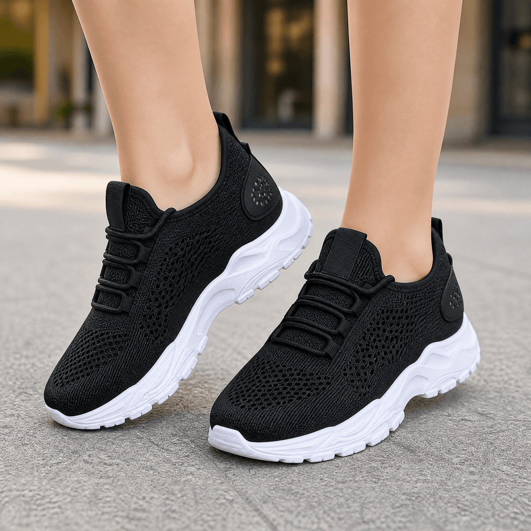 Aerloom – Women's Breathable Knit Sneakers for All Day Comfort Black / 6