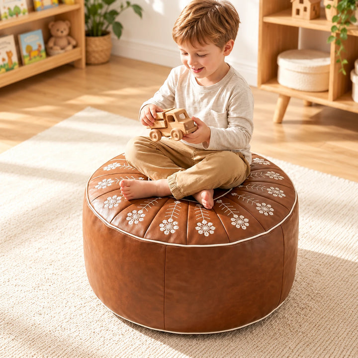 Nestora – Embroidered Fillable Storage Ottoman Cover