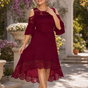 Wearbella – Off-Shoulder Lace Hem Midi Dress