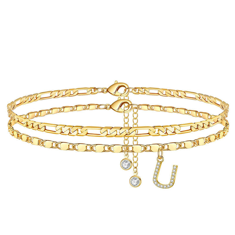 Letterly – Letter Layered Anklet