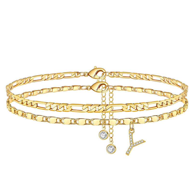 Letterly – Letter Layered Anklet