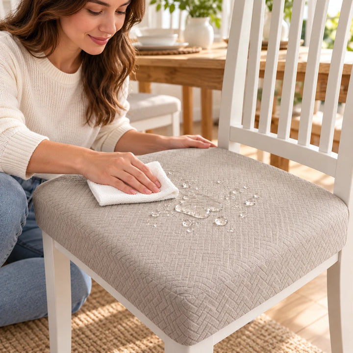 Jacquard Haven – Waterproof Stretch Jacquard Dining Chair Seat Cover