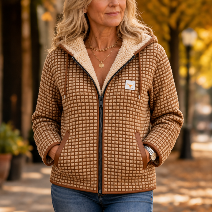 Hearthline – Waffle-Quilted Hooded Jacket