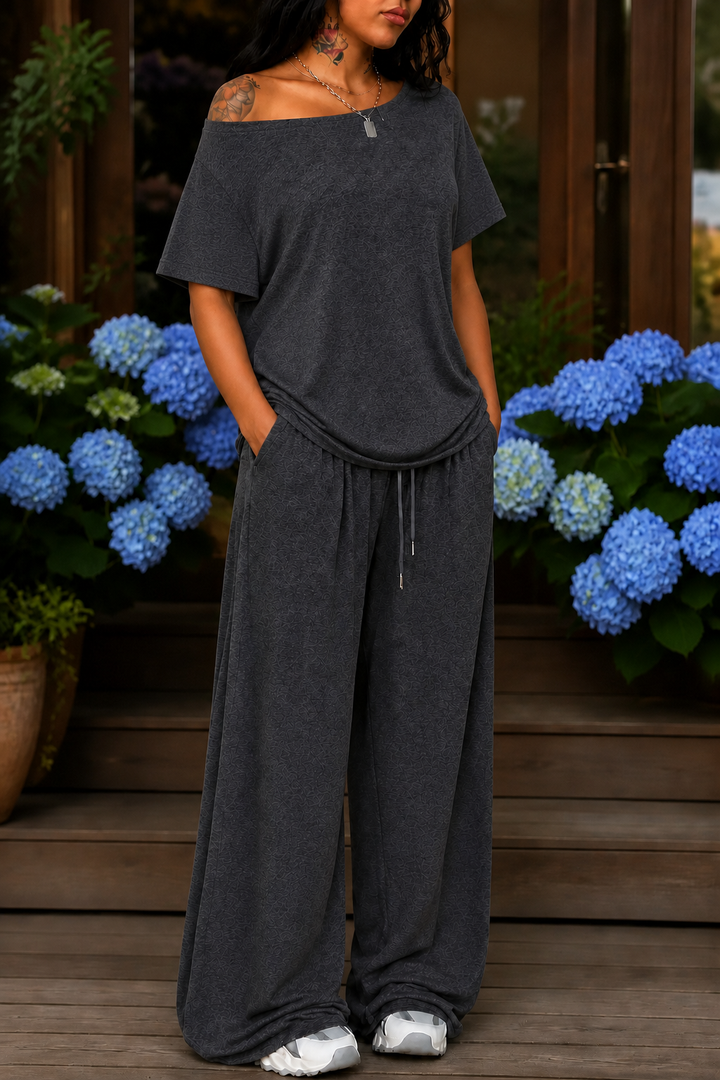 Wearbella – Off-Shoulder Wide-Leg Two-Piece Set