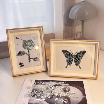 Shard & Bloom™ - DIY Butterfly Broken Mirror Mosaic Frame