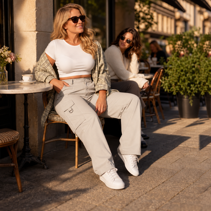Waistline – High-Waisted Straight-Leg Cargo Pants