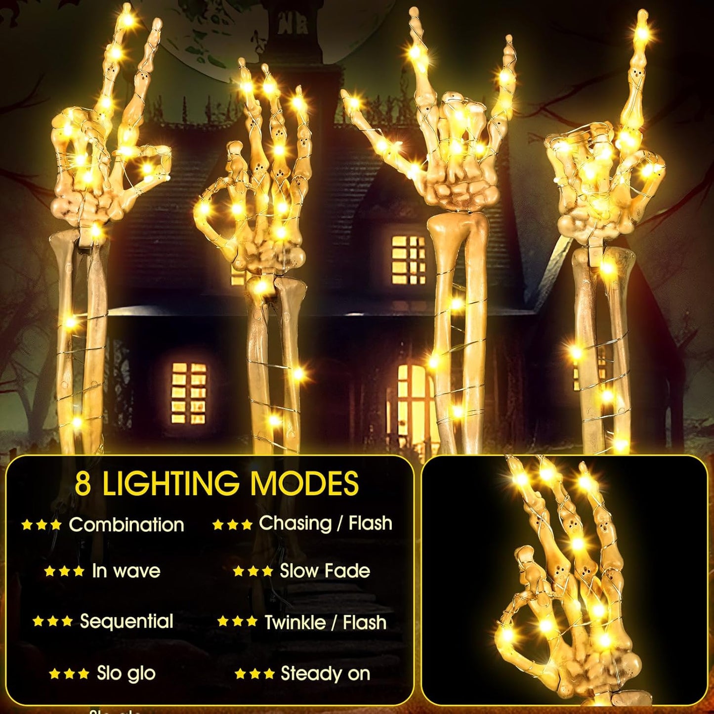 Hauntlet™ – Skeleton Lawn Stakes with LED Lights (50% Off)
