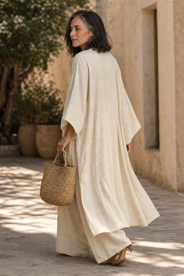 Mornday – Cotton-Linen Cardigan, Cami And Wide-Leg Pants Set