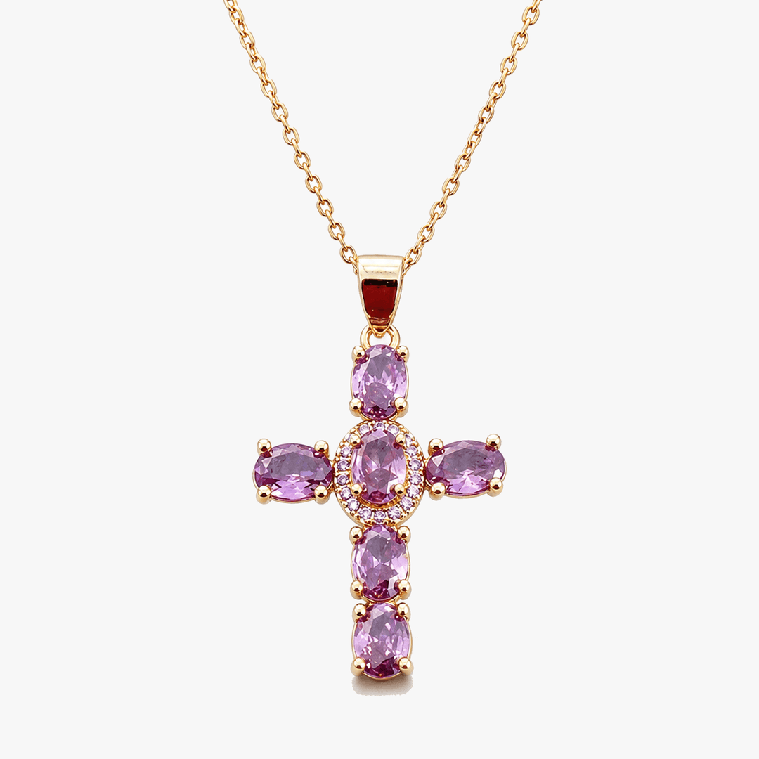 Solavée – Crystal Cross Pendant Necklace