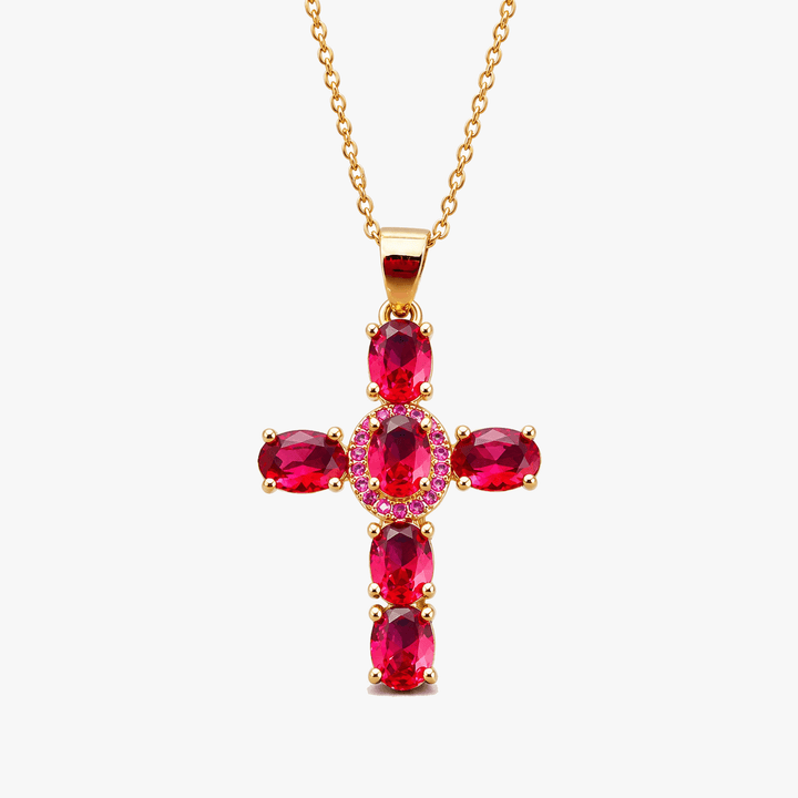 Solavée – Crystal Cross Pendant Necklace