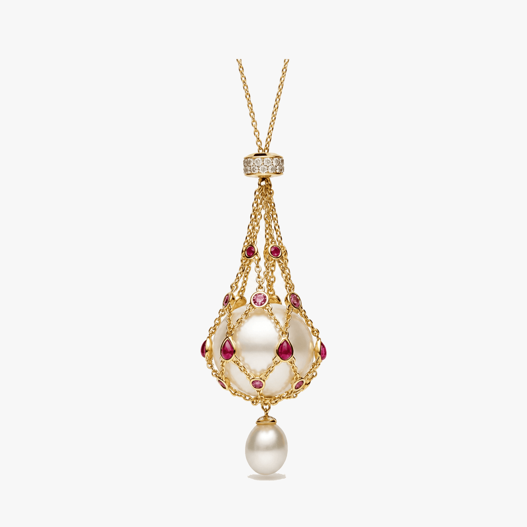 Lunara – Pearl & Gemstone Lavalier Pendant Necklace